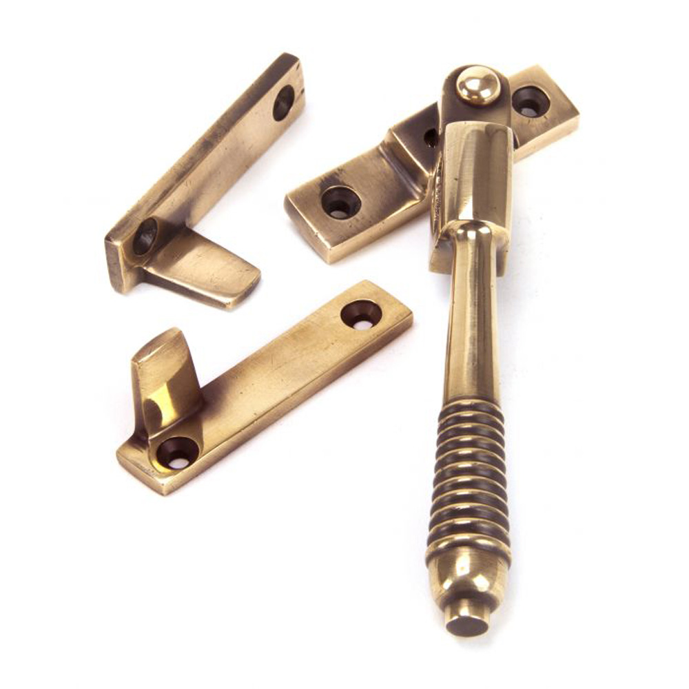 From the Anvil Night-Vent Locking Reeded Fastener - Polished Bronze